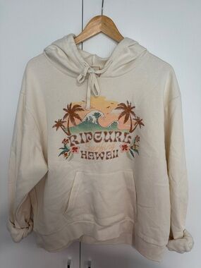 Rip Curl Cream Hawaii Surf Graphic Hoodie